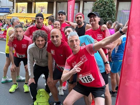 Selfie di gruppo prima di una gara